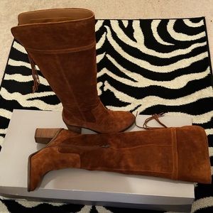 Brand New - Franco Sarto Rust Suede Fringe Over the Knee Boots